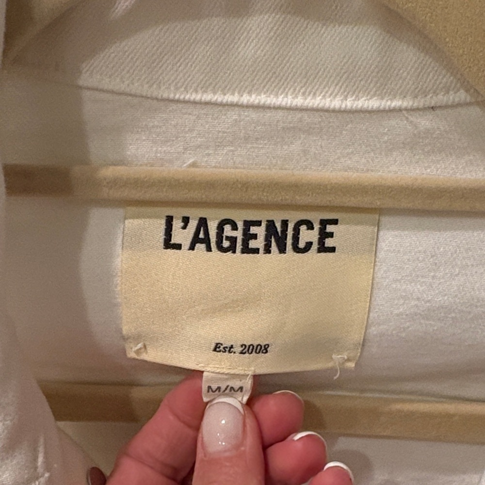 L'AGENCE  Frayed Hem Denim Jacket - Picture 2 of 3